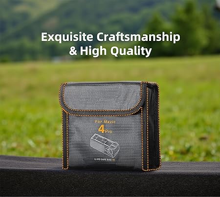 Sac De Sécurité Ignifuge Pour Batteries DJI Mavic 4 Pro - Pouch Anti-explosion Lipo Pour 3 Batteries