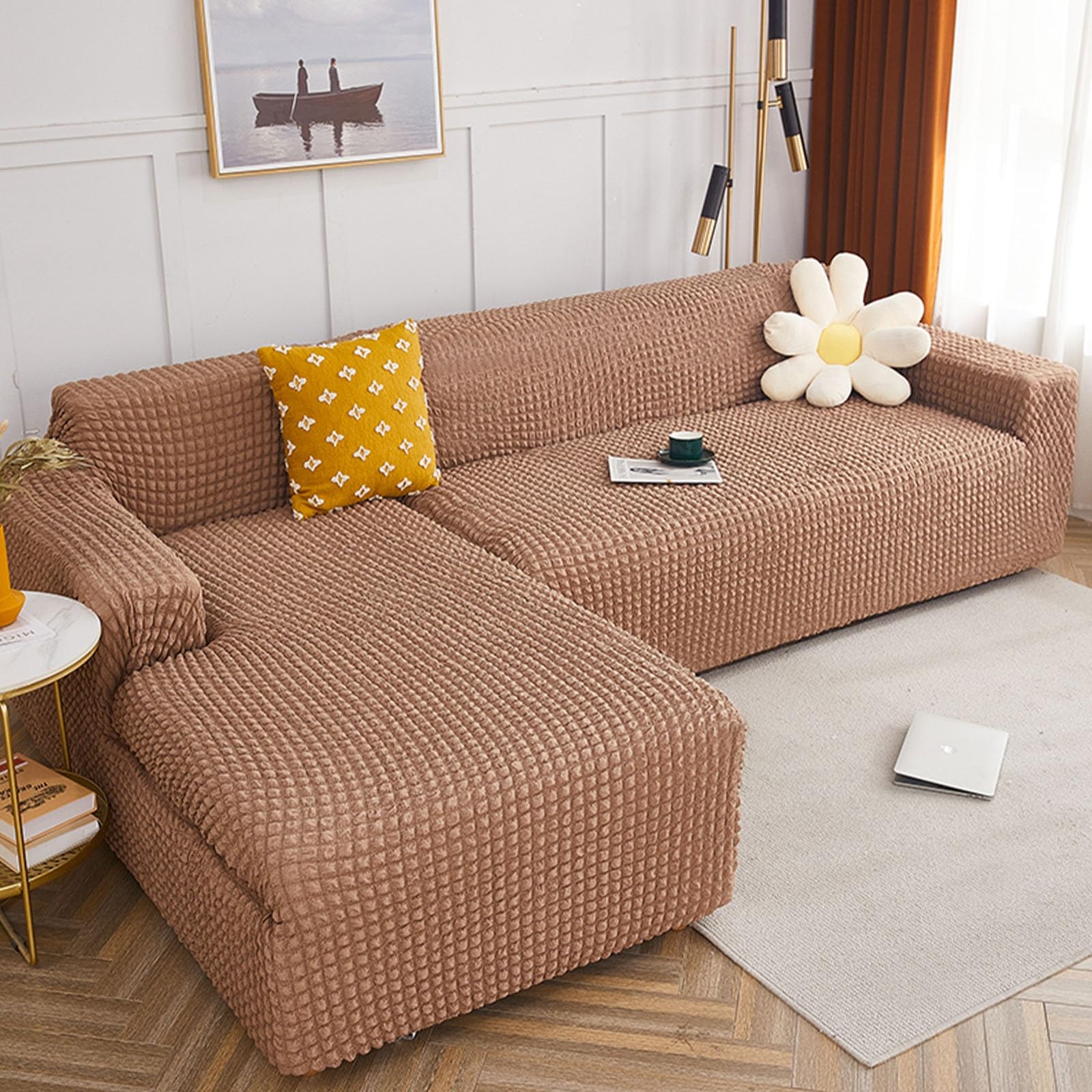 Housse de canapé extensible universelle lavable pour angle L-S