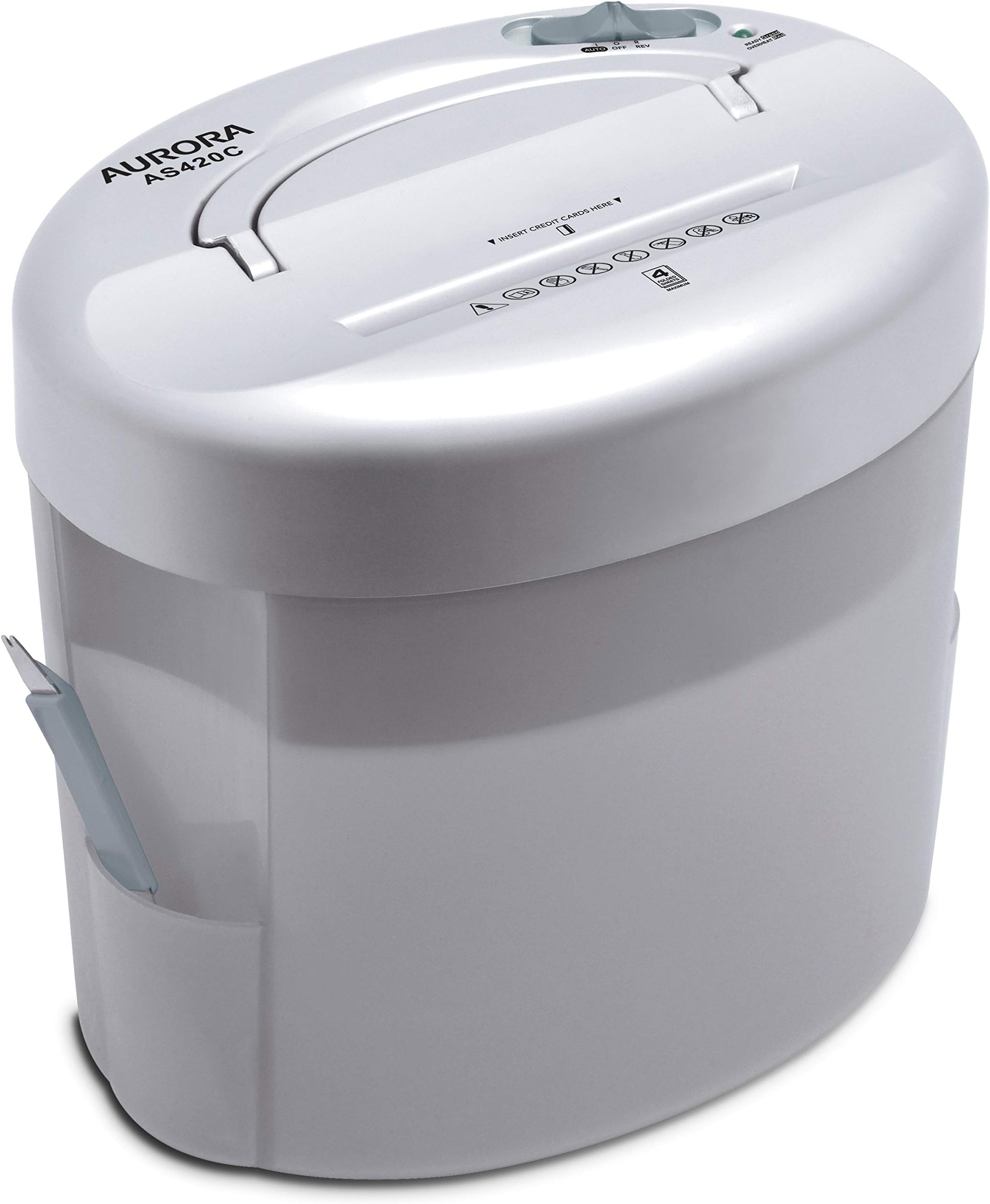 Aurora AS420C Desktop-Style Cross-Cut Paper Shredder, 4-Sheet Crosscut Desktop