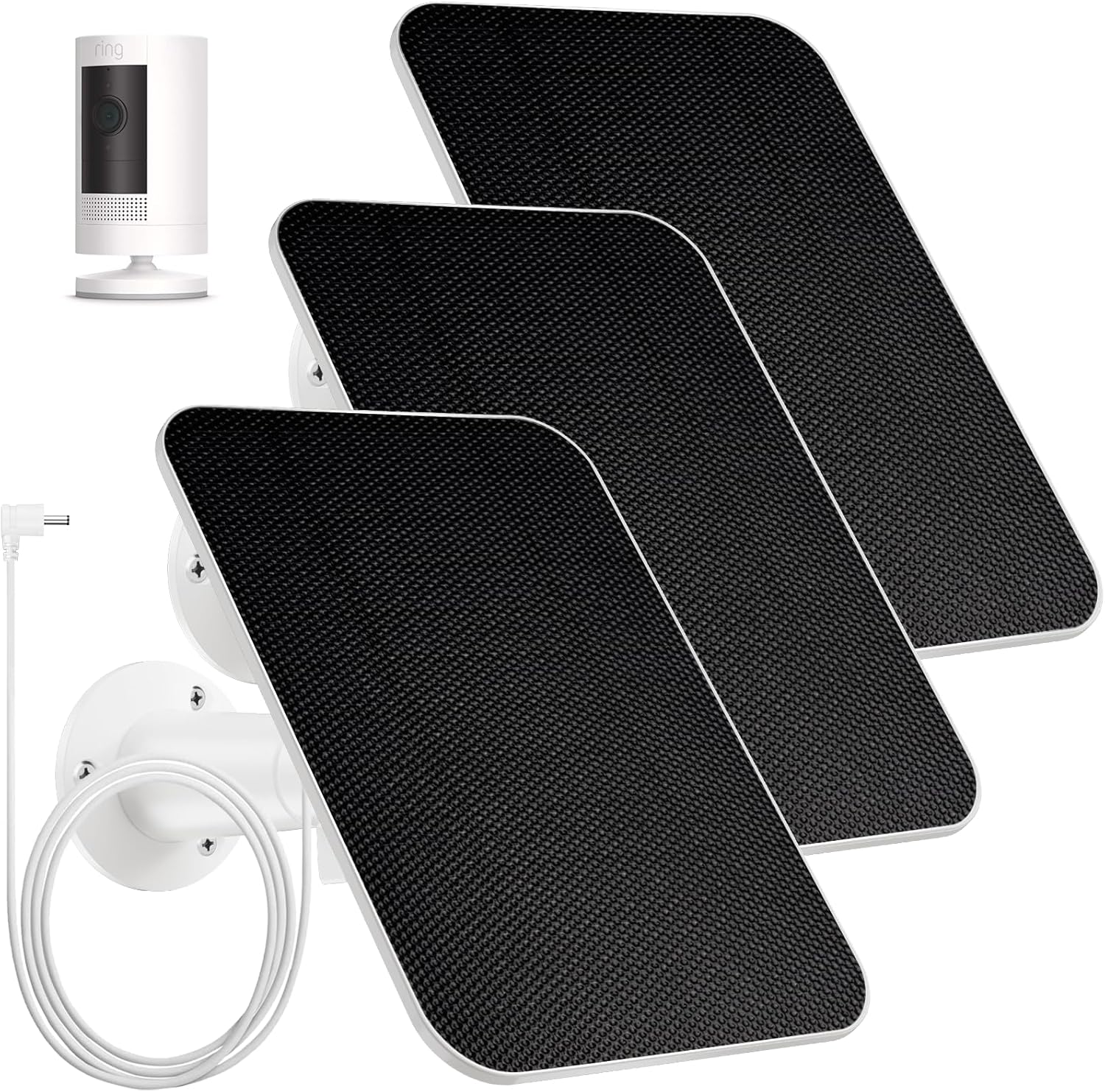 4W Solar Panel Compatible with Ring Spotlight Cam Battery & Stick Up Cam Battery, IP65 Waterproof Solar Panel for Ring Camera with 13Ft/4M Cable Power Your Ring Surveillance Cam Continuously (4 Pack)