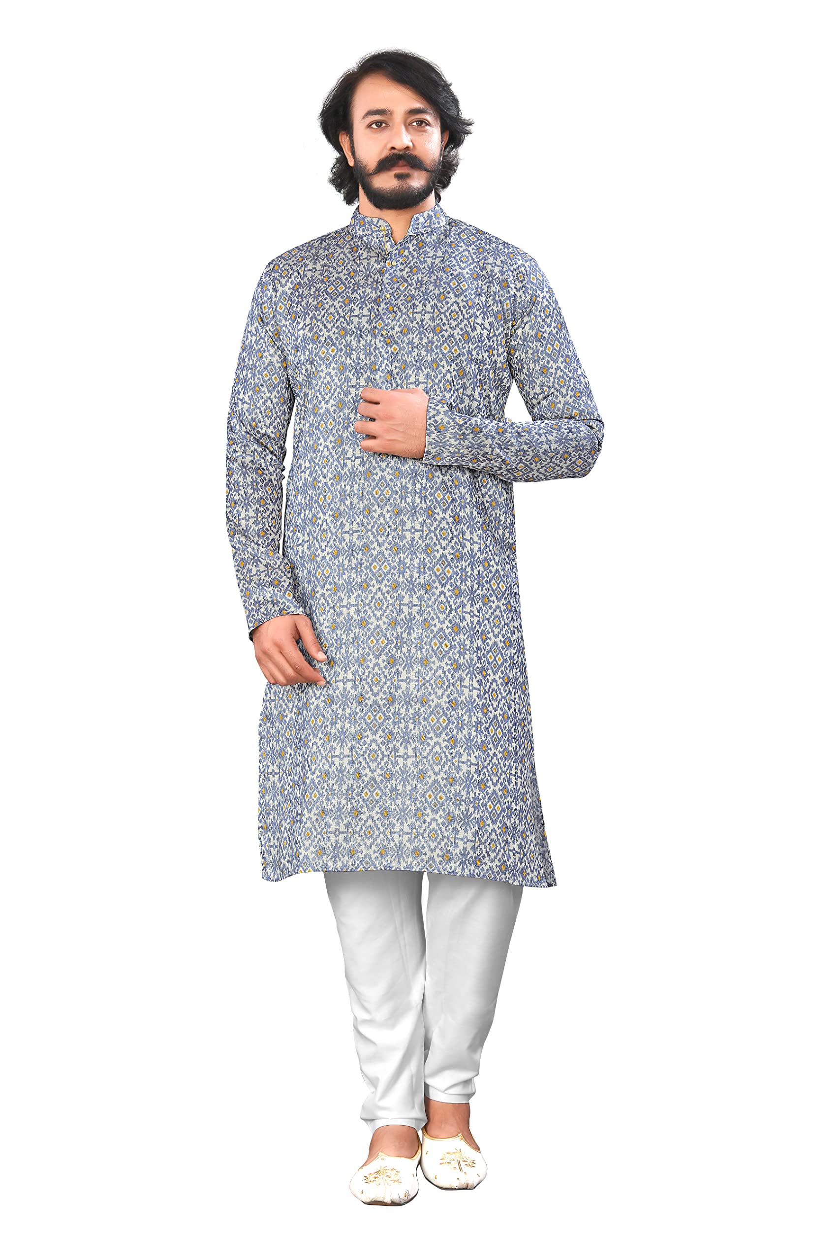 Baap Beta Cotton Indo Western Sherwani Set for Men/Boys - Elegant Design with Intricate Embroidery, Ideal for Festivals, Celebrations, and Special Occasions (01-A7Z2-CWAX)-image-24