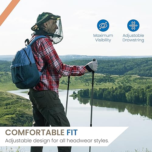 Miniatura 10 de EVEN NATURALS Red de cabeza de mosquitos de alta calidad ultra grande y largo agujeros extrafinos malla malla  Red para insectos protector facial de