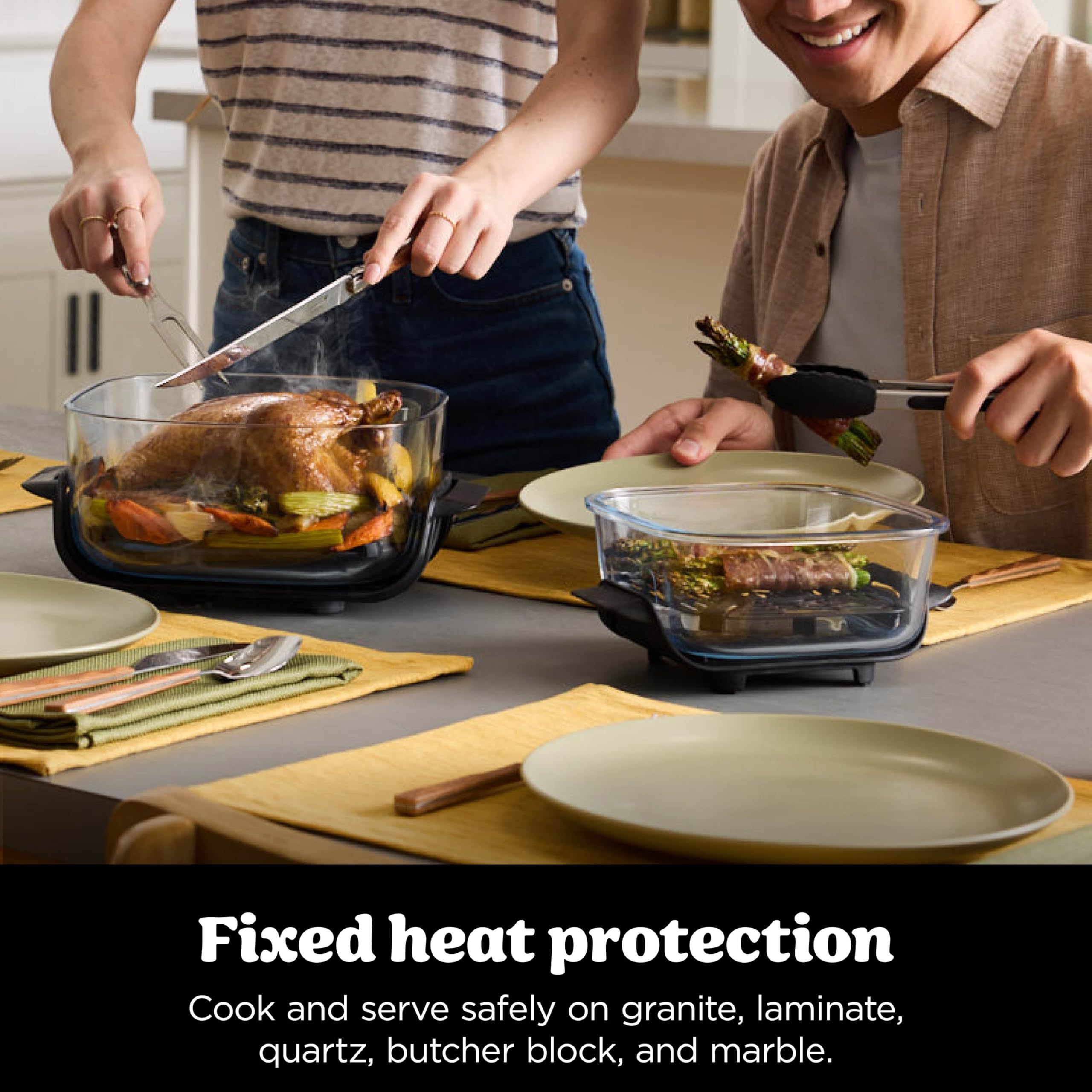 Ninja CRISPi Portable Air Fryer, 3.8L, 4-in-1: Air Fry, Roast, Keep Warm, Recrisp, Space Saving Compact Design, 2x Removable Glass Containers & Lids, 1700W, Cyber Space Blue FN101UKGY — view 10