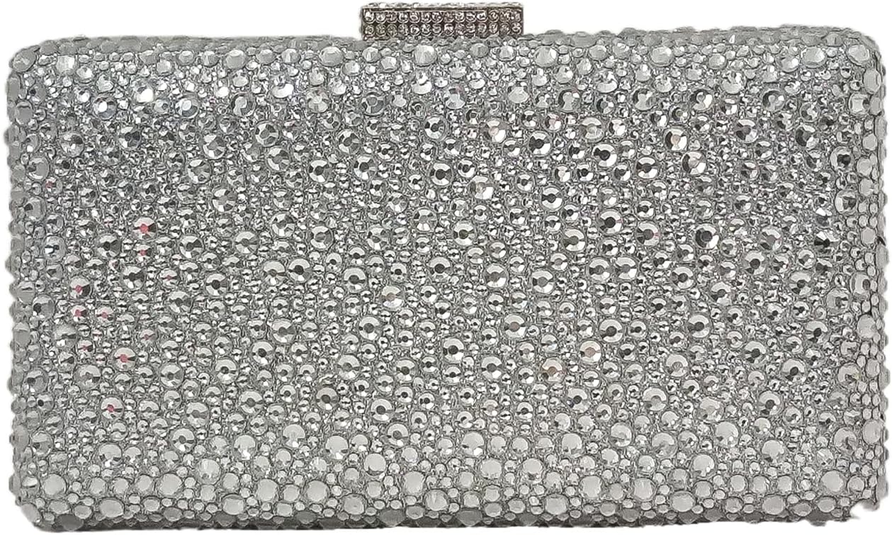 HUANG ZHUANG Sparkly Gem Clutch Rhinestone Handbags Crystal Purse For Women Party Purse Wedding Evening Bag