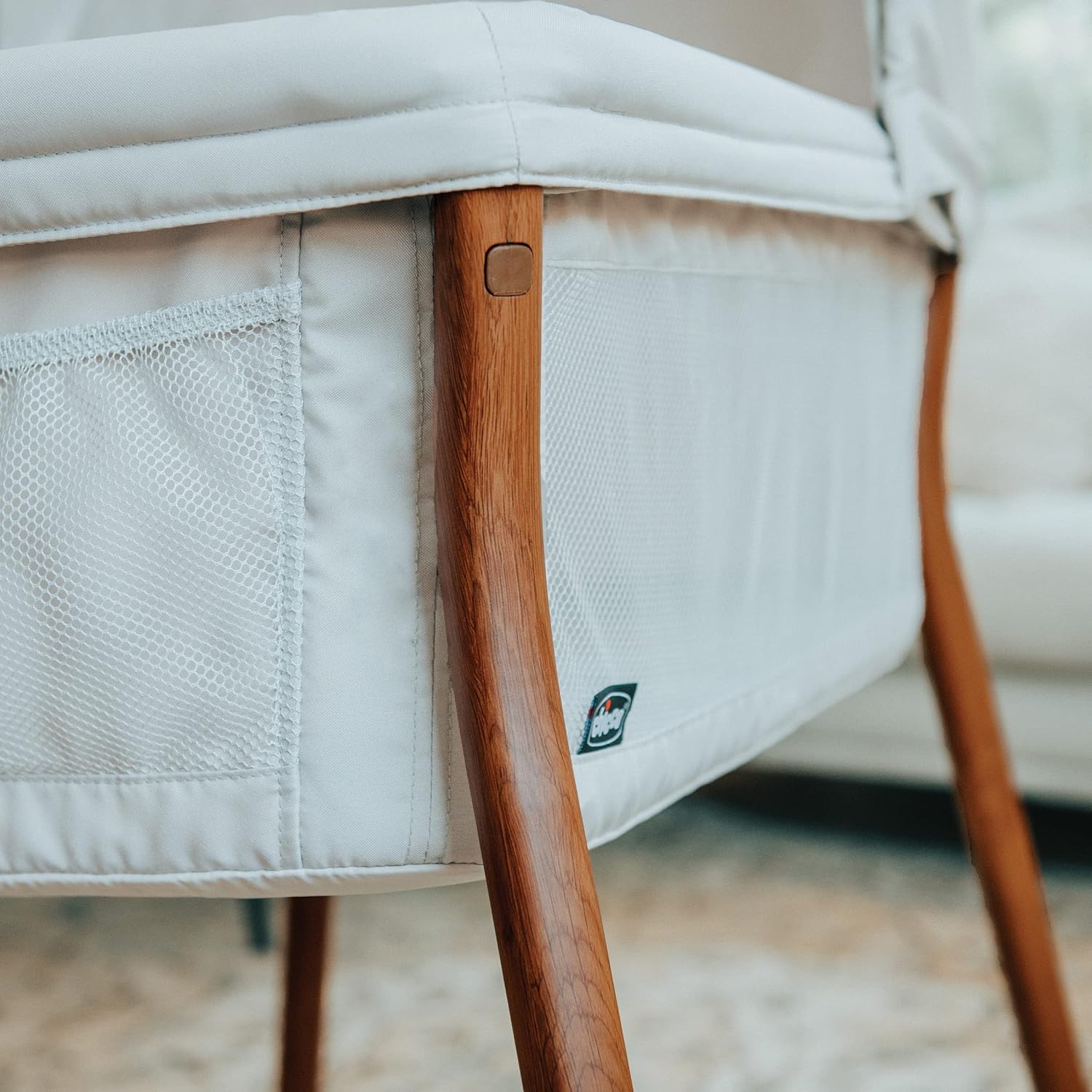 Chicco LullaGo Anywhere LE Portable Bassinet with Canopy, Waterproof Mattress and Fitted Sheet, Travel Bassinet for Baby Includes Carry Bag | Serene/Beige - Image 5