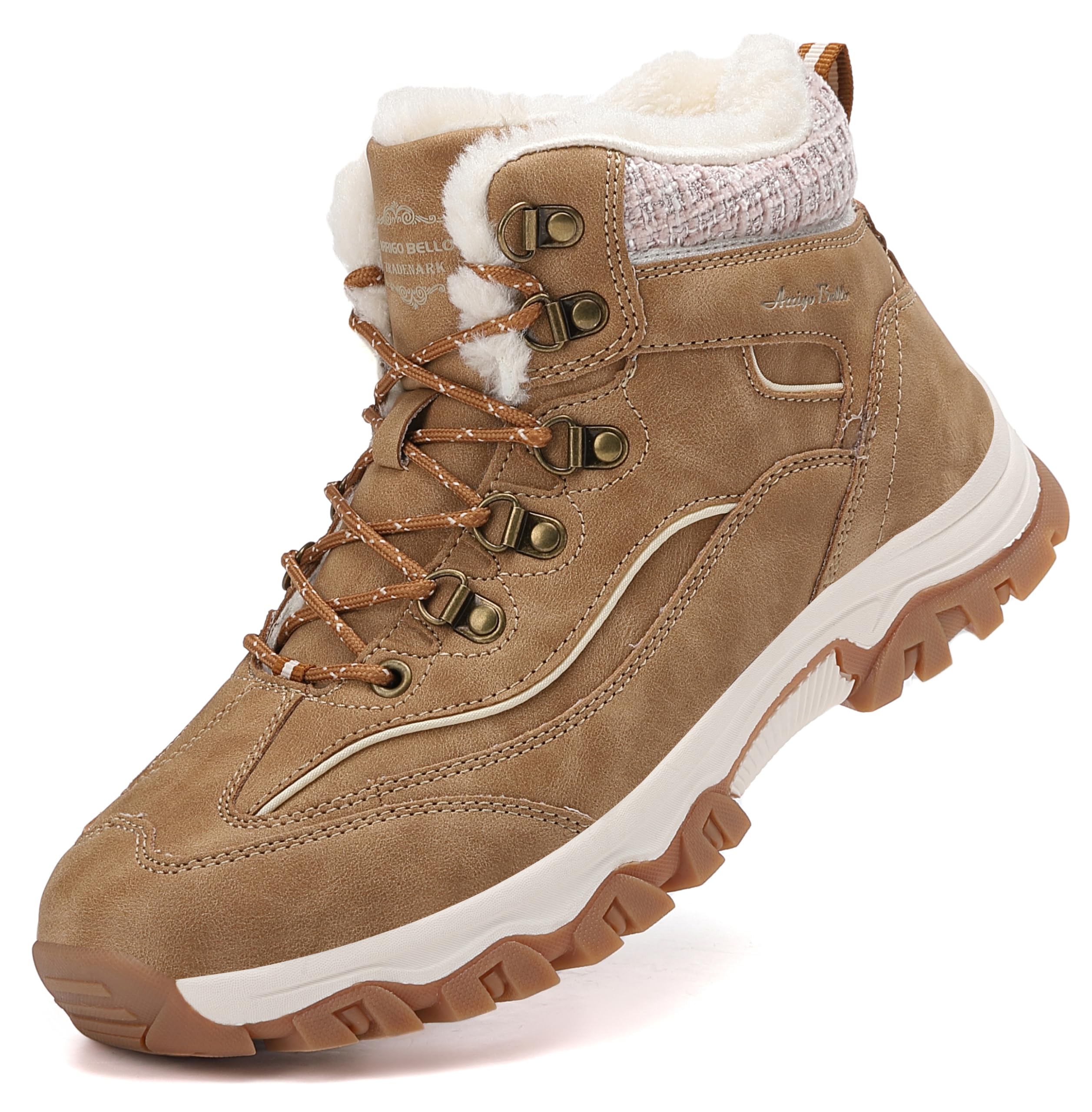 ARRIGO BELLO Donna Stivali da Neve Invernali Scarpe Allineato Pelliccia Caloroso Caviglia Piatto Stivaletti Sportive Boots Escursionismo 36-41