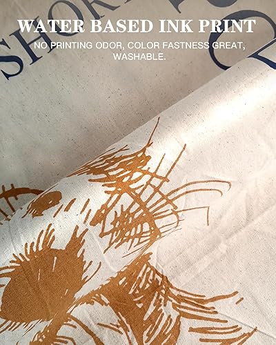 Miniatura 4 de Bolsa estética de algodón crudo, ligera, mediana, reutilizable, con bolsillo interior y cremallera para mujeres, diseño de Golden Retriever