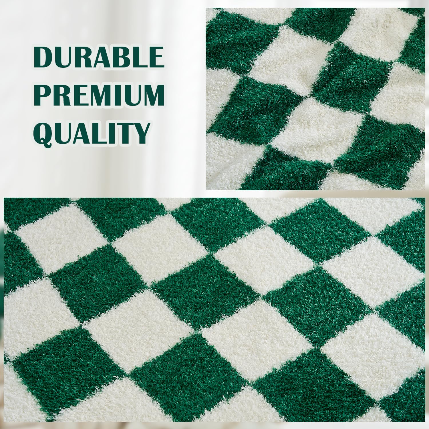 Qeils Checkered Blanket Microfiber Super Soft Knit Forest Green Throw Blanket for Couch, Sofa, Chair, Bed, Camping, Lightweight Travel Bed Blanket - 60"*80": 60*80 Green Plaid