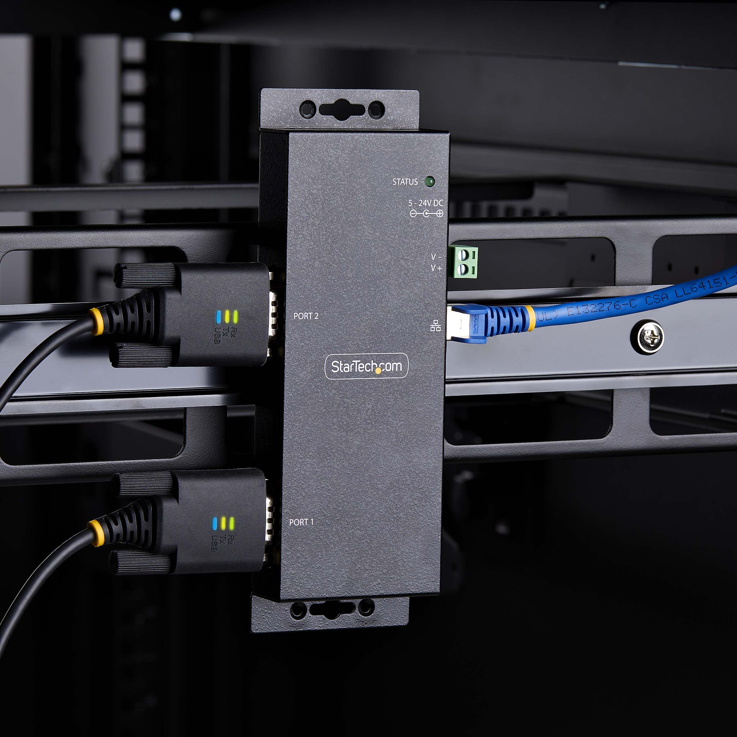 StarTech 2-Port Seriell auf Ethernet Adapter, RS232 (I23-SERIAL-ETHERNET) | Serial TCP IP Server, Konverter, Geräteserver, DB9, Wand DIN Montage