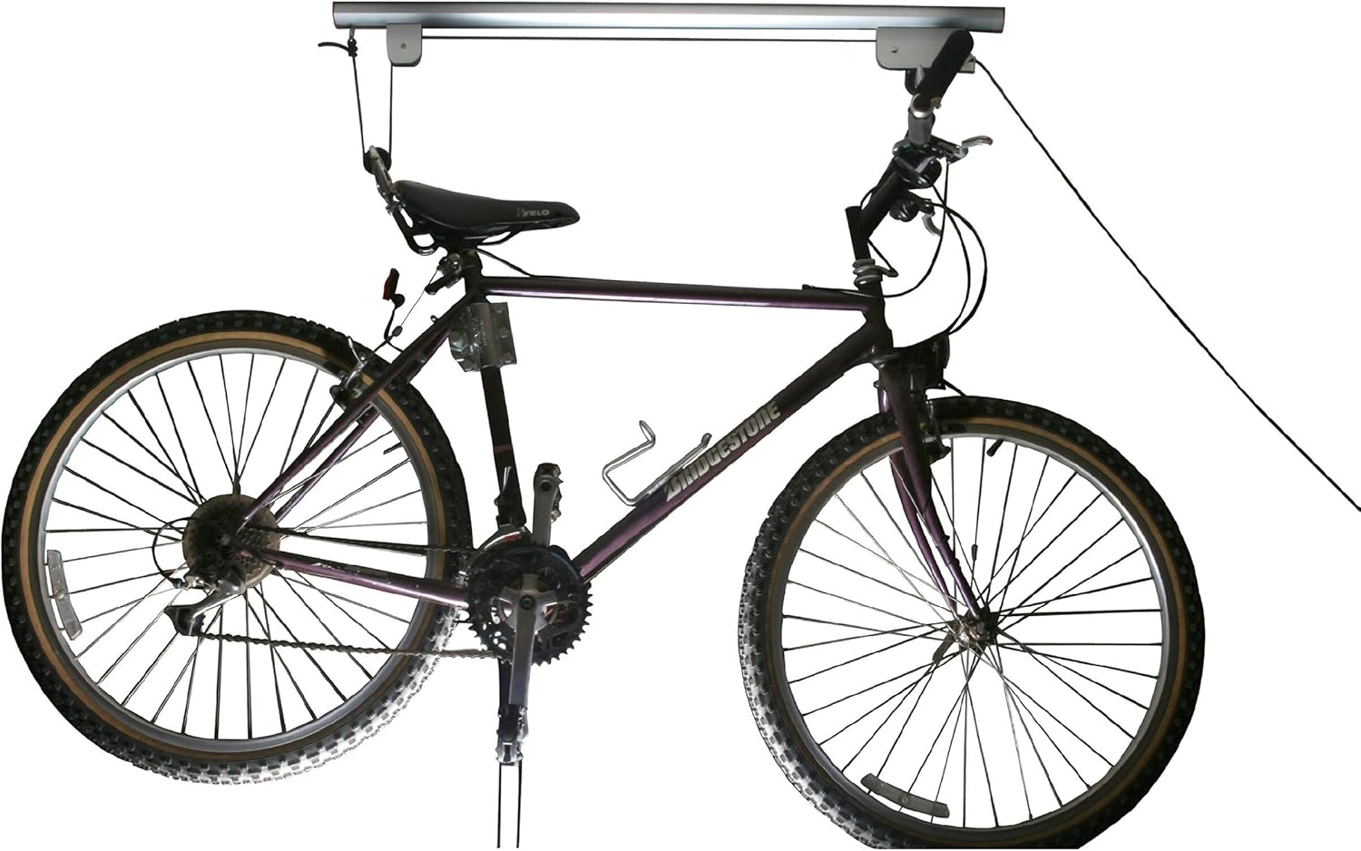 Unknown1 Rail Mount Bike Pulley Strap System to Lift Store Bicycles Ladders More Silver