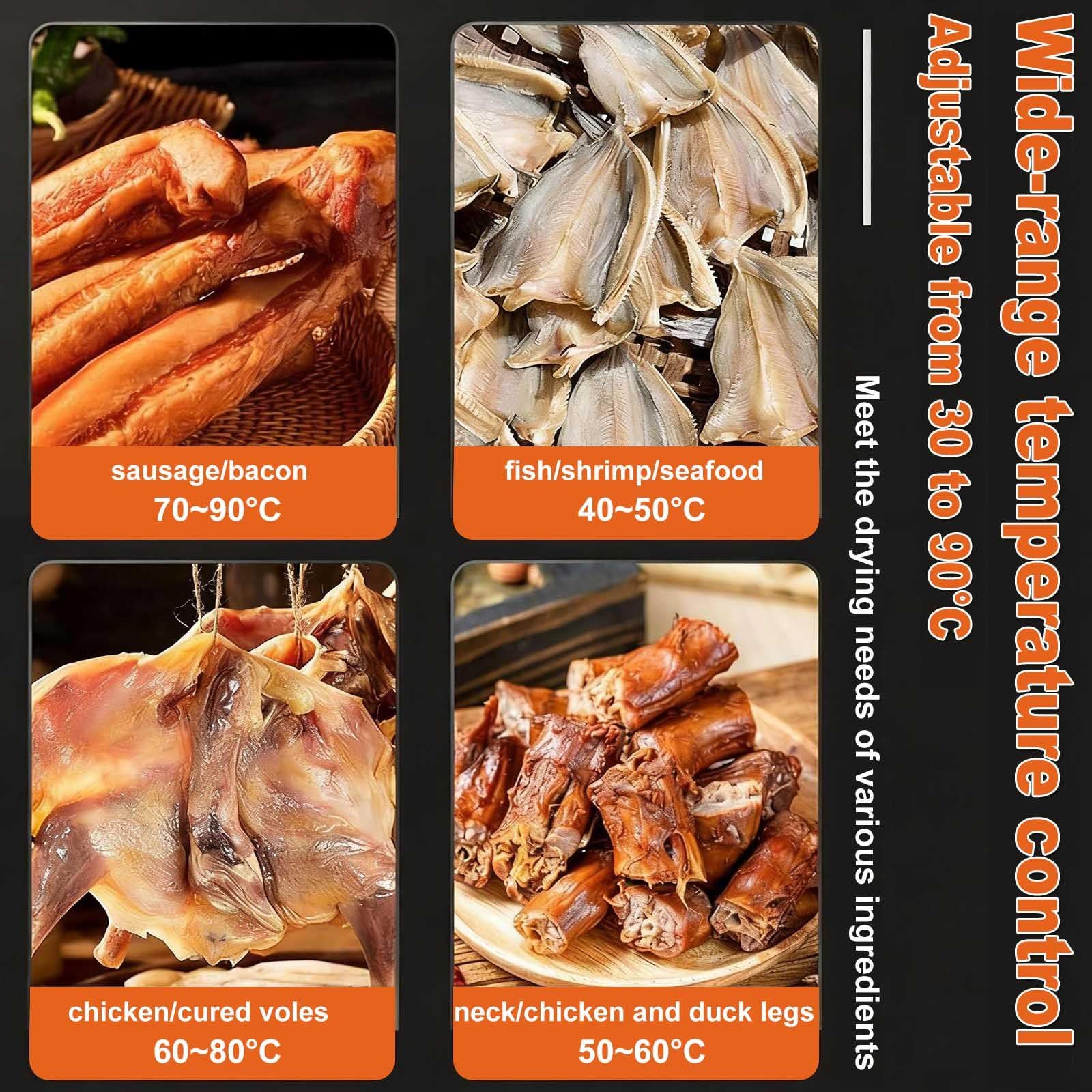 Essiccatore Alimentare In Acciaio Inox, Essiccatore Rotante Per Carne, Con Timer Da 24 Ore, Capacità 7,5 Kg, Adatto Per La Produzione Di Carne Secca, Pancetta, Pesce Essiccato, Carne Di Struzzo, Ecc.