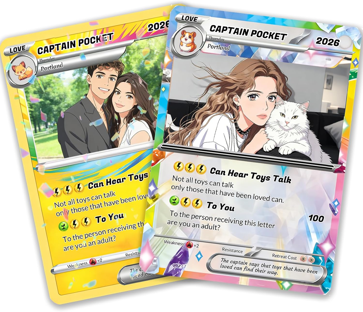 Custom Poke Card for Couple Personalized Photo Anime Poke Card