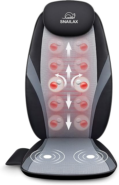 Snailax Back Massager with Heat - Massage Chair Pad Deep Kneading Full Back Massager Massage seat Cushion for Home Office use