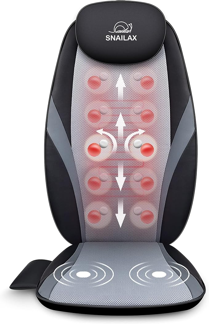 Snailax Back Massager with Heat, Shiatsu Massage Cushion, Massage Chair