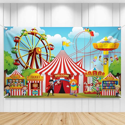KatchOn Carnival Welcome Banner 72x44 Inch, Carnival Decorations