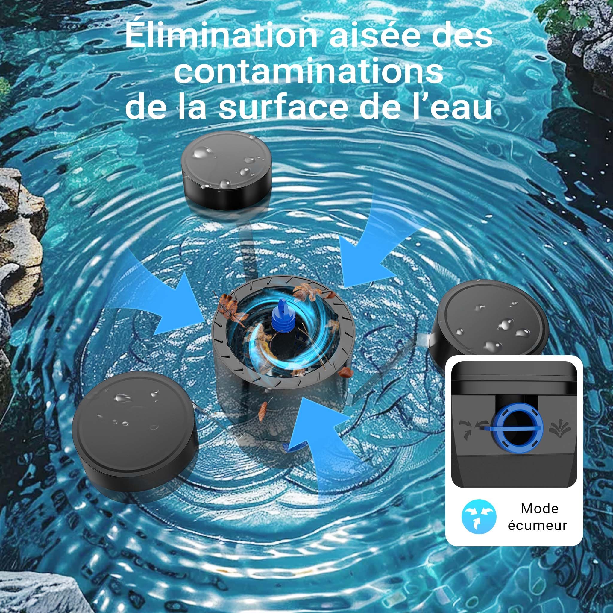 SunSun CSP-250 Écumeur Skimmer Flottant de Bassin 2500 l/h 45 W Jusqu’à 40 m²