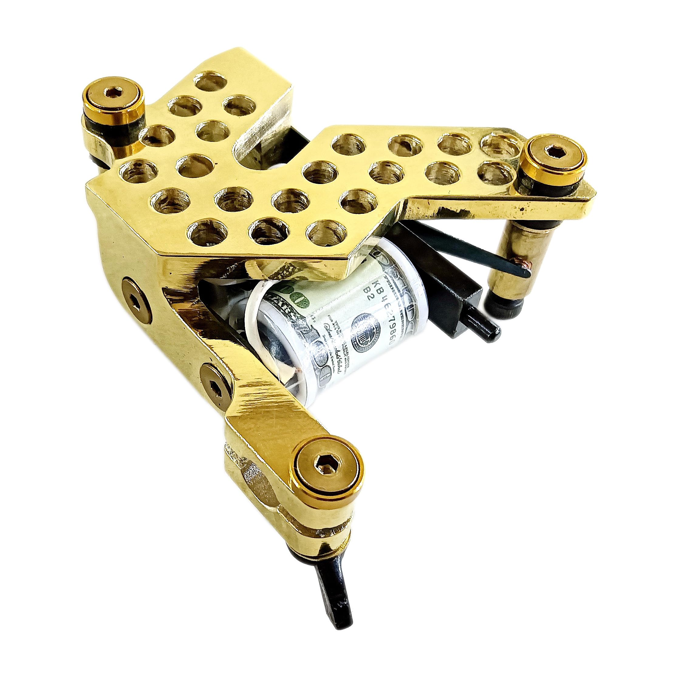 1PC BRASS TATTOO MACHINE SHADER 1.25 INCH 24AWG 10WRAPS COPPER WIRE 47UF 50V COIL NON BOBBIN US 8-32 THREAD TMB-14