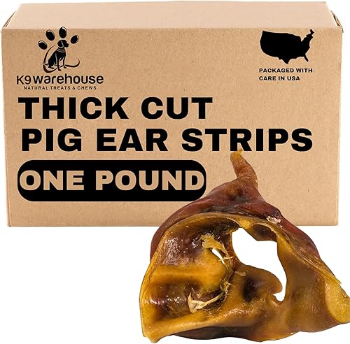 Correas para los oídos para perros de una o dos libras de todos los tratamientos naturales saludables para perros. Hecho de cortes de cerdo puro. La