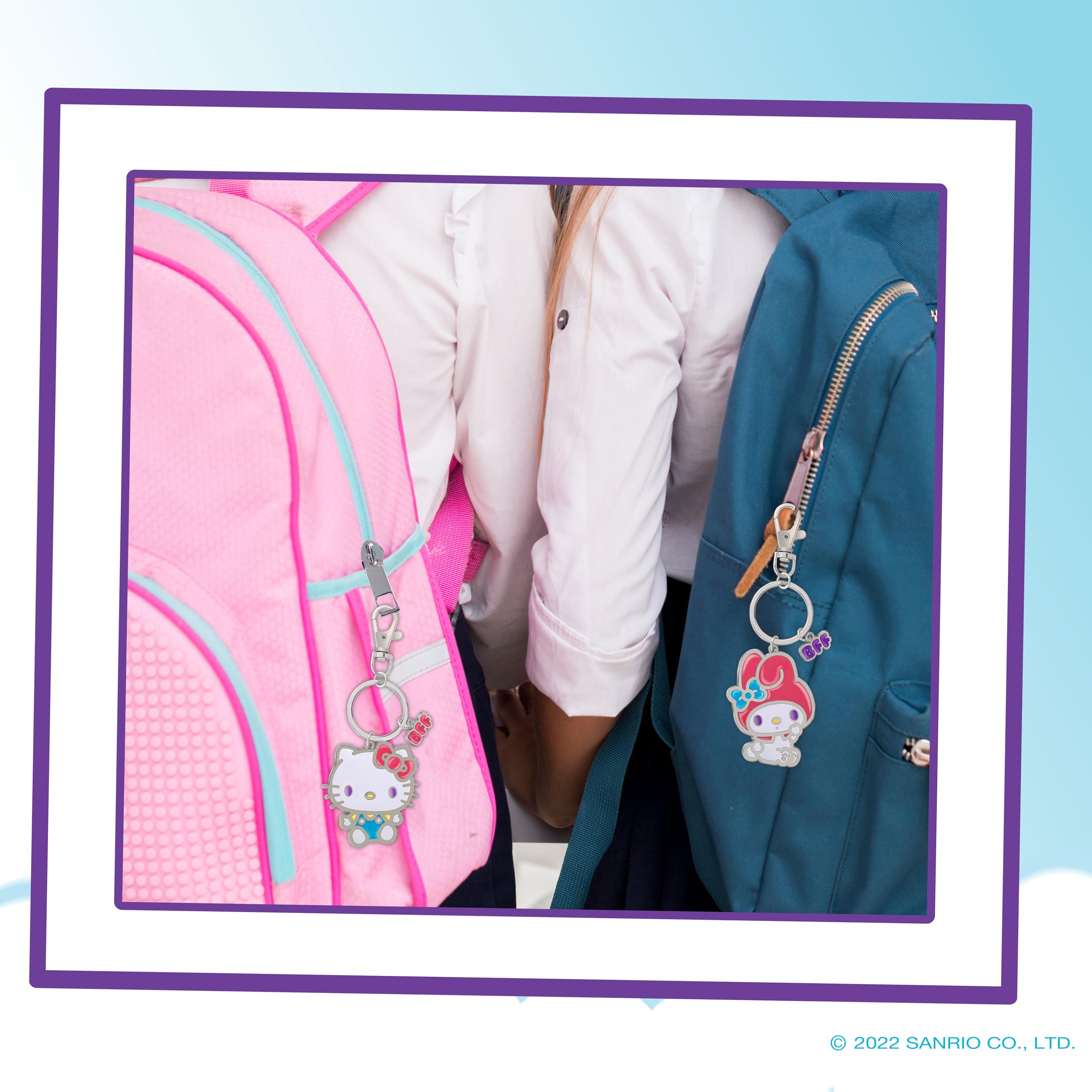 Hello Kitty Keychain BFF Set of 2 - My Melody and Hello Kitty Sanrio Keychain Set Official License
