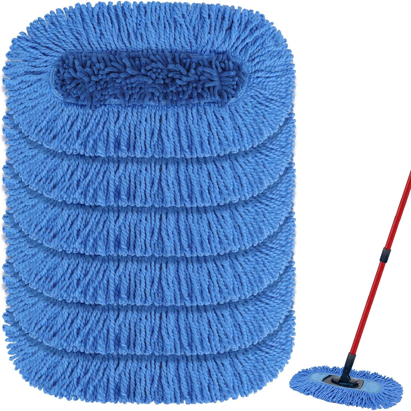 Dust Mop Replacement Head Compatible with Cedar Hardwood Floor 'N Baseboard Dust Mop - Dual-Action Dust Mop Refil Pads for Ceda Dual-Action Microfiber Sweeper Dust Mop - 6 Pack