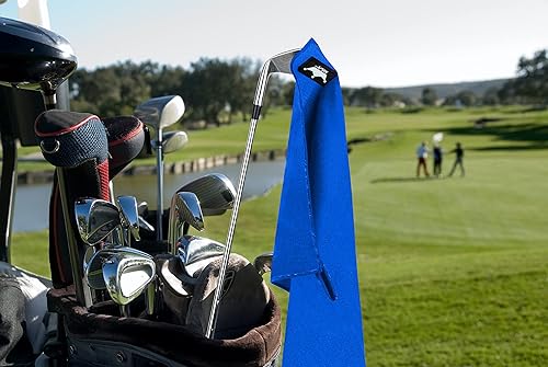 Miniatura 7 de RYLT Toalla de golf magnética con corte central y accesorio de bucle, imán fuerte que se fija a cualquier cosa metálica, bolsa de golf perfecta o
