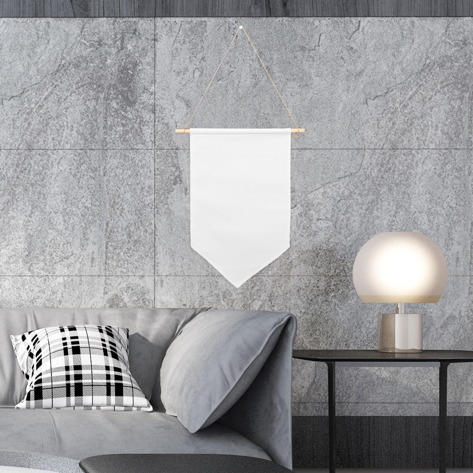 CHILDWEET Fanions en Tissu Vierge Sublimables 50x30 Cm 10 Pièces Couleur Bois Naturel pour Décoration Murale Chambre D’garçon et Filles, Présentoir à Épingles Émaillées, Bannière DIY