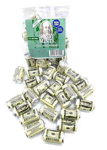 PKM Candies - 24 unidades de antigüedad de $100 billetes de dólares de Espeez - por Espeez - 7 CT cada rollo de menta menta