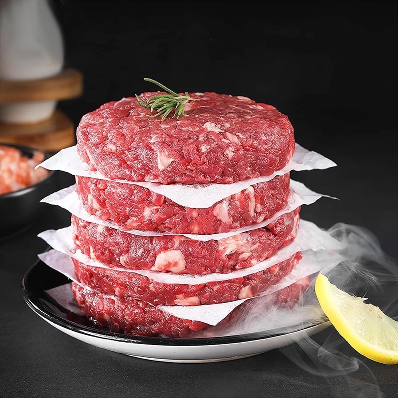 Carta da gastronomia Carta for hamburger, fogli quadrati di carta da forno antiaderente for separare, pressa for hamburger, involtini di manzo(Rectangle-14x9CM,300pcs)