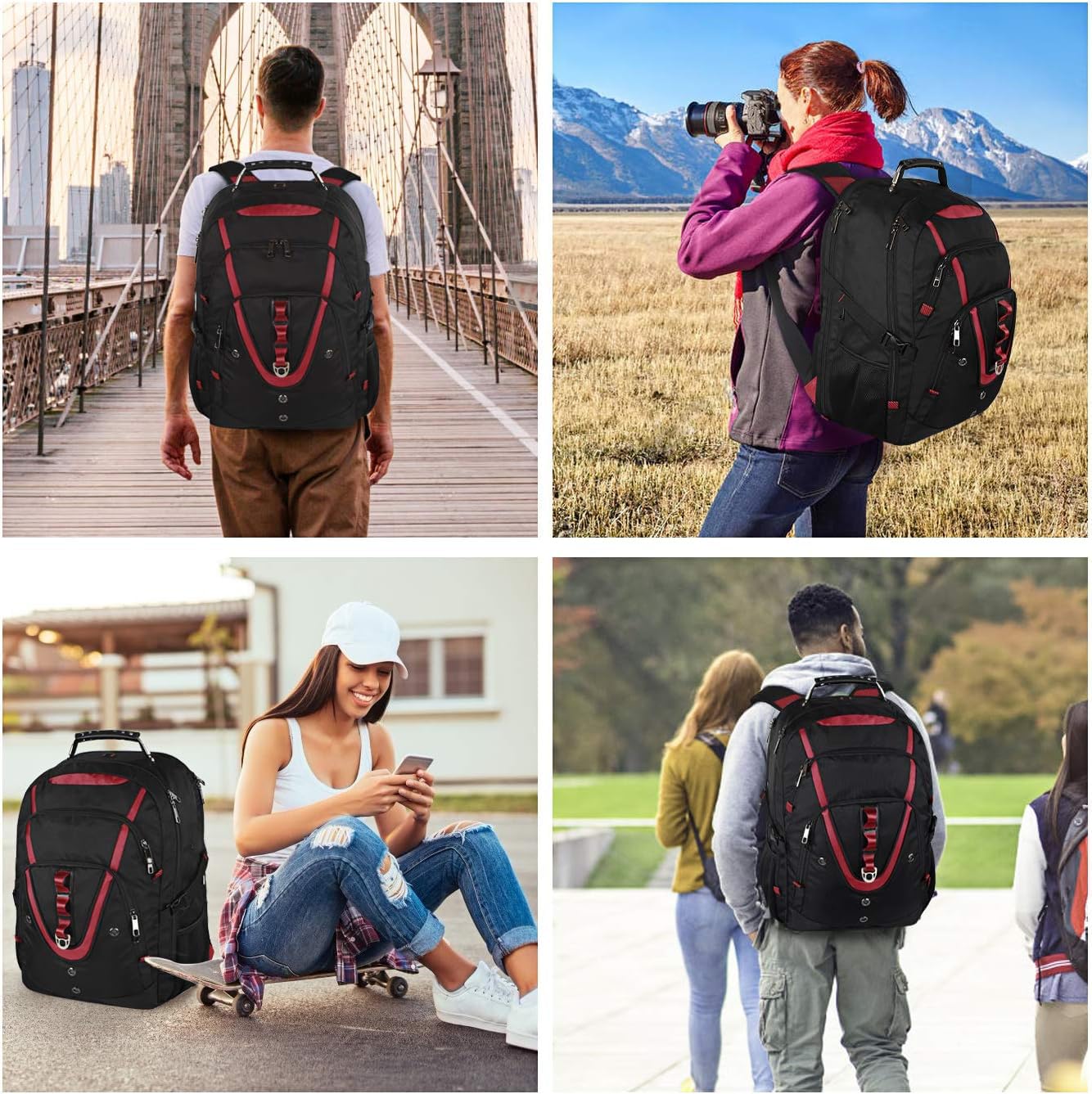 18.4 Laptop Backpack for Men, 55L Extra Large Gaming Laptops Backpack with USB Charger Port,TSA Friendly Flight Approved and RFID Anti-Theft Pocket,Water Resistant Suiltable for Traveling & Business