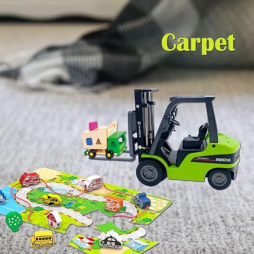 Miniatura 7 de Qcar Carretilla elevadora Almacén Camión Vehículo de juguete Carretilla elevadora Juguetes de construcción para niños Escala 150 Carretilla