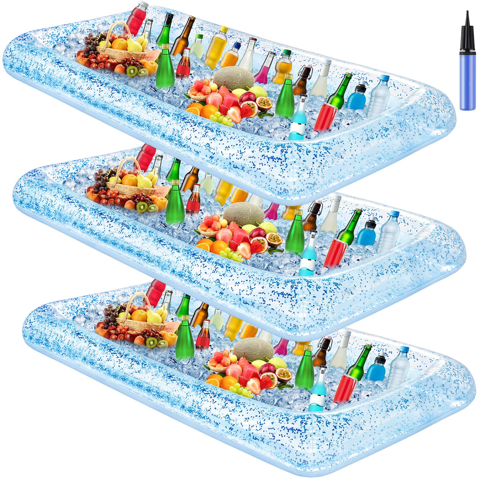Plateau de service gonflable avec bouchon de vidange lot de 3