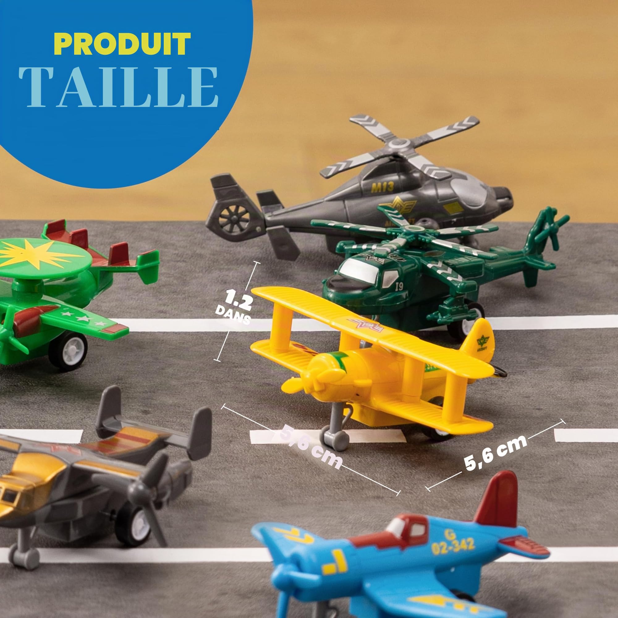 JOYIN 16 Pièces d'Avion à Tirer, Ensemble de Jeu pour Garçons, Comprenant Hélicoptère, Avion à Réaction, Cadeaux pour Tout-Petits et Enfants de 2 à 8 Ans