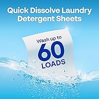 Vista 4 de Earth Breeze Hojas de detergente para ropa sin fragancia, 60 cargas, jabón ecológico sin líquido, apto para viajes para ciclos fríos y calientes