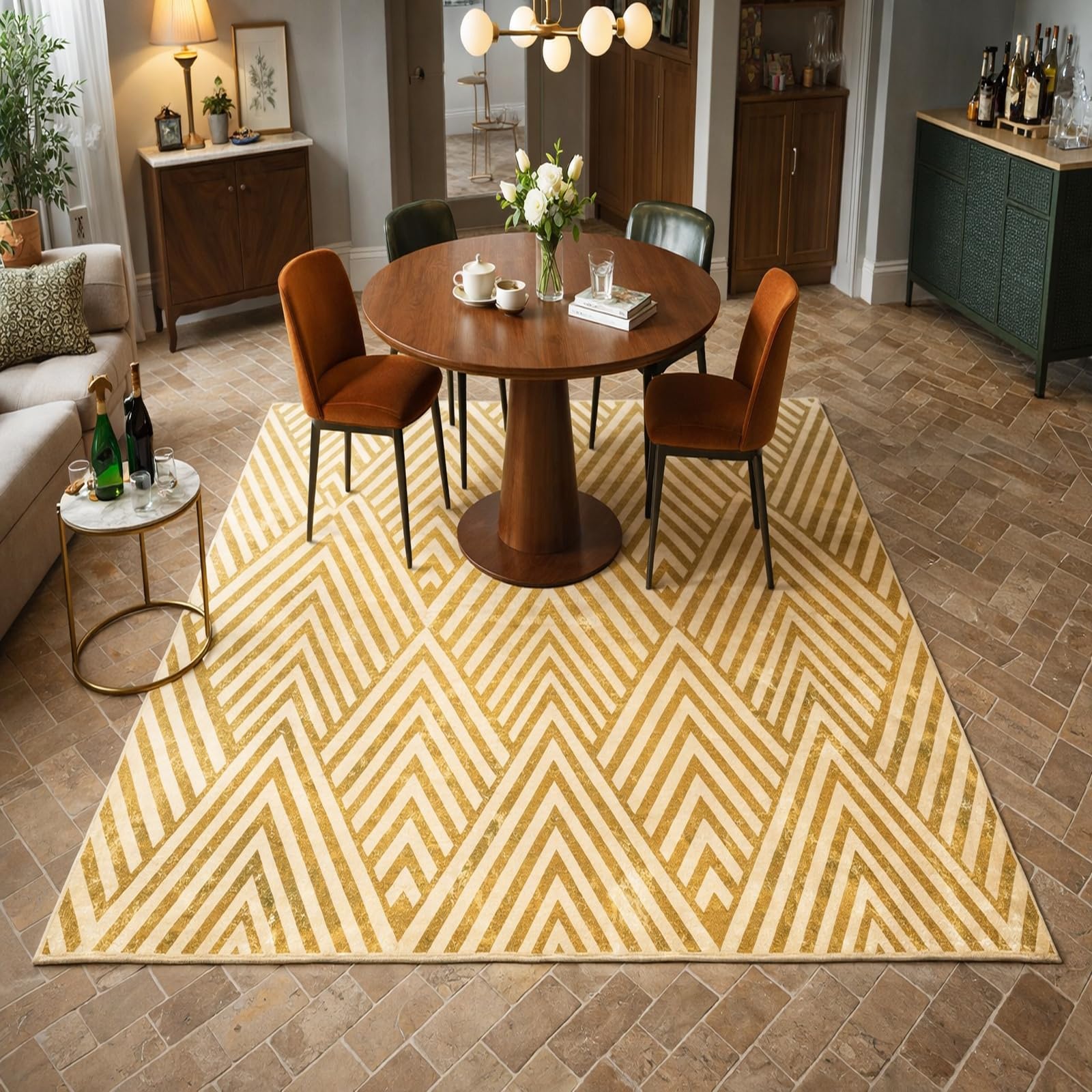 Tapis de salon facile d'entretien pour entrée et couloir très passants