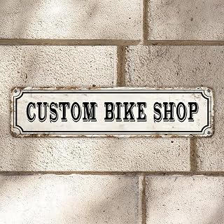 Custom Bike Shop Tin Metal Sign Sweet Farmhouse Garage Signs Personalized Vintage Yard Sign Vintage Iron Painting Sign Decoration for Home Kitchen Bar Coffee Shop 6x24in