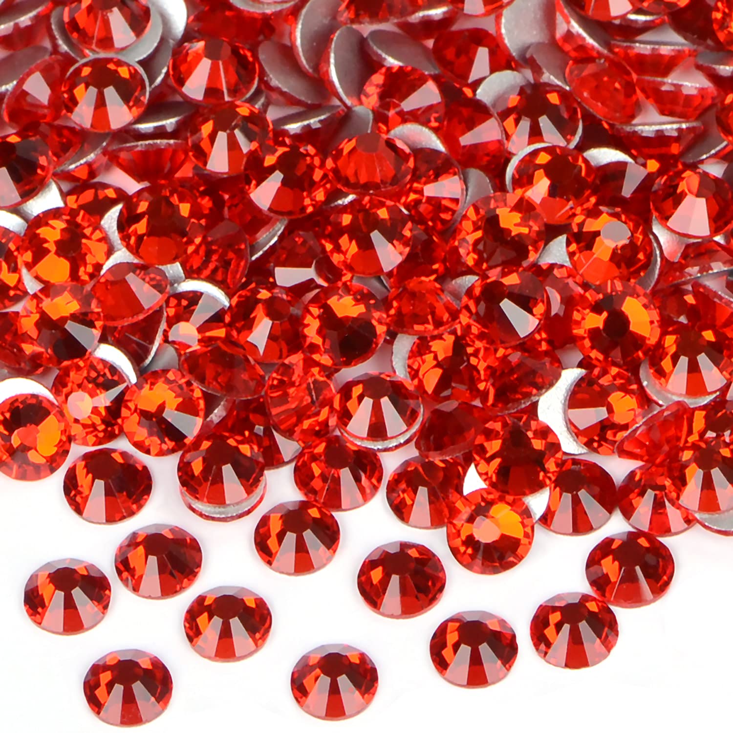 1440PCS Art Nail Rhinestones Non Hotfix Glue Fix Round Crystals Glass Flatback for DIY Jewelry Making with one Picking Pen (ss12 1440pcs, Siam)