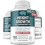 BIOTEQUELAB Height Growth Maximizer, Calcium, Vitamin D3 and Zinc Blend Pills, Bone Growth Supplement for Kids and Teens, Bone Strength, Density Support, GMO-Free, Gluten-Free, Made in USA, 180 Caps
