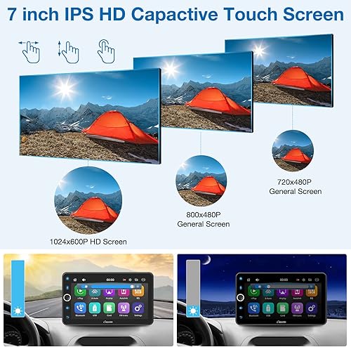 Miniatura 5 de Carpuride Newest 706 Wireless Apple Carplay  Android Auto 7 Inch HD IPS Touch Screen Car Radio Bluetooth 50Google Mirror LinkGPSSiriMicFM Portable