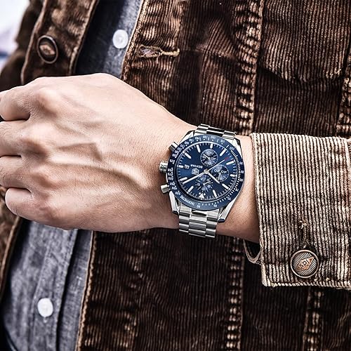 Miniatura 5 de BENYAR 5140L - Reloj de pulsera de estilo clásico, moderno y elegante para hombre, con diseño deportivo de estilo casual, correa de cuero