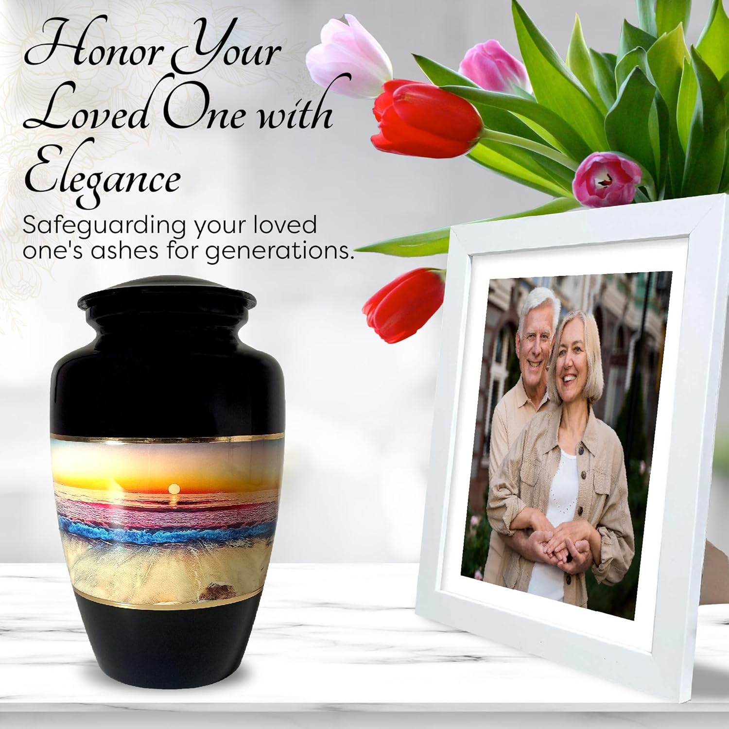 Beach Cremation Urn for Human Ashes for Adult Male & Adult Female, Keepsake Urns for Burial Funeral Memorial Urns for Large up 200 Lbs - Image 6