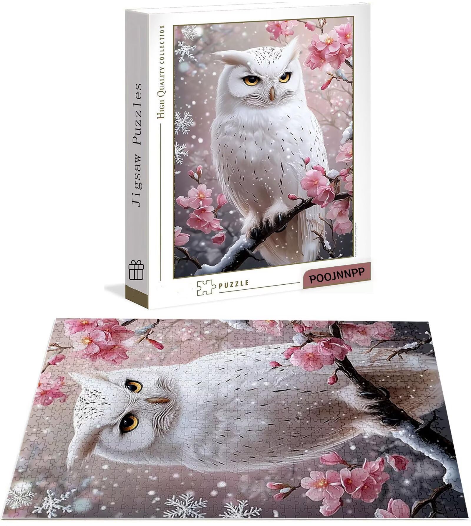 Puzzle 3000 Pezzi per Adulti, Puzzle Fiore in Legno per Adulti, Puzzles Gufo Impegnativi, Giochi Educativo per Famiglie, Rompecapo con Scatola per Decorazioni Casa, Donna Regalo di Natale B-8583
