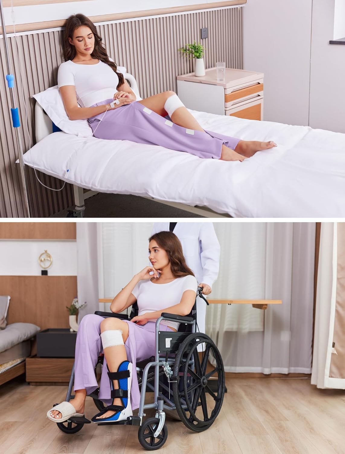 Deyeek Women's Tear Away Pants with Pockets Easy Access Adaptive Pants Post Hip Knee Leg Surgery Breakaway Lounge Sweatpants - Image 5