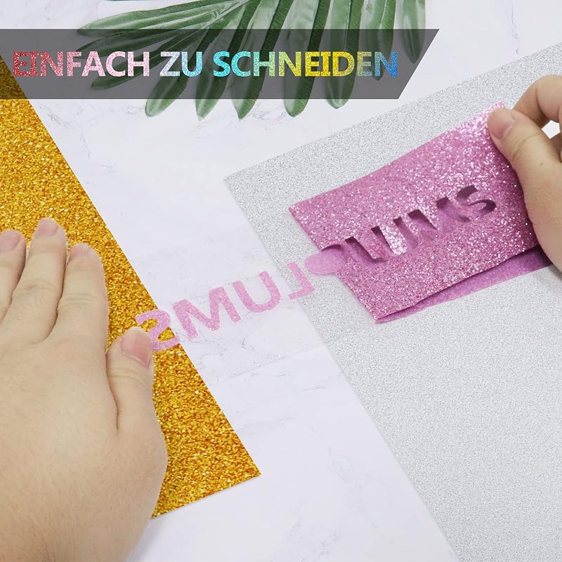 NANAPLUMS Glitteres Vasalható Vinyl Fólia - 30,5x25,4 cm Hőtranszfer Textil Fólia DIY Pólókhoz, 10 Csillogó Színben