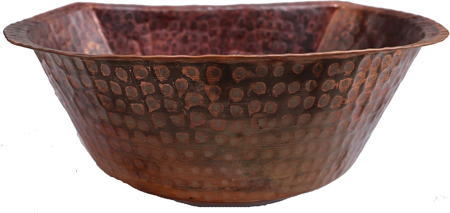 Copper Fire Art Half Round Copper Bathroom Kitchen Bar Prep Sink Wash Basin Bowl Bath Washbowl