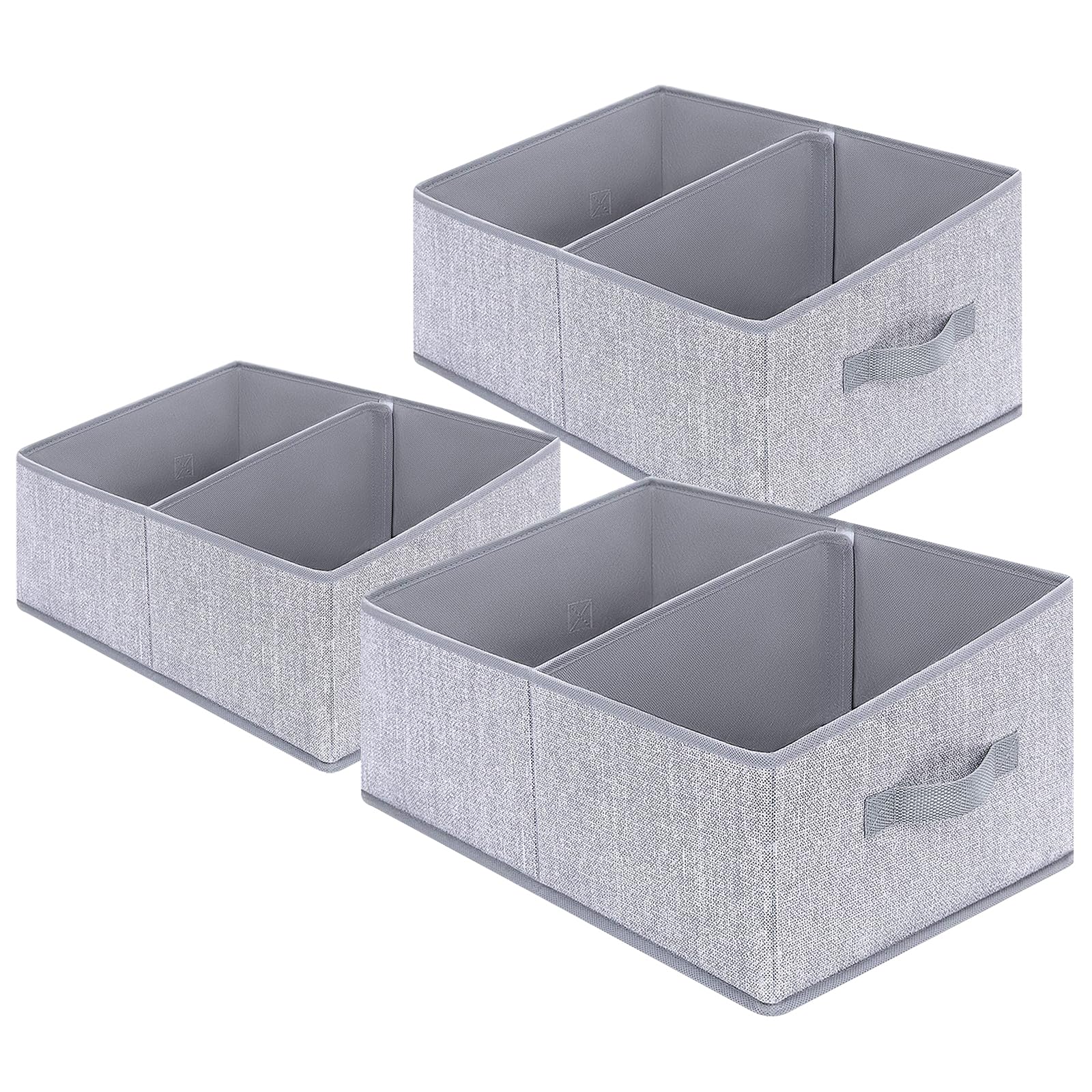 Tefola 3 cestas de almacenamiento para estantes, cajas de almacenamiento de 50 x 28 x 21 cm con asas, contenedores de almacenamiento de tela plegables para organizar el hogar y la oficina