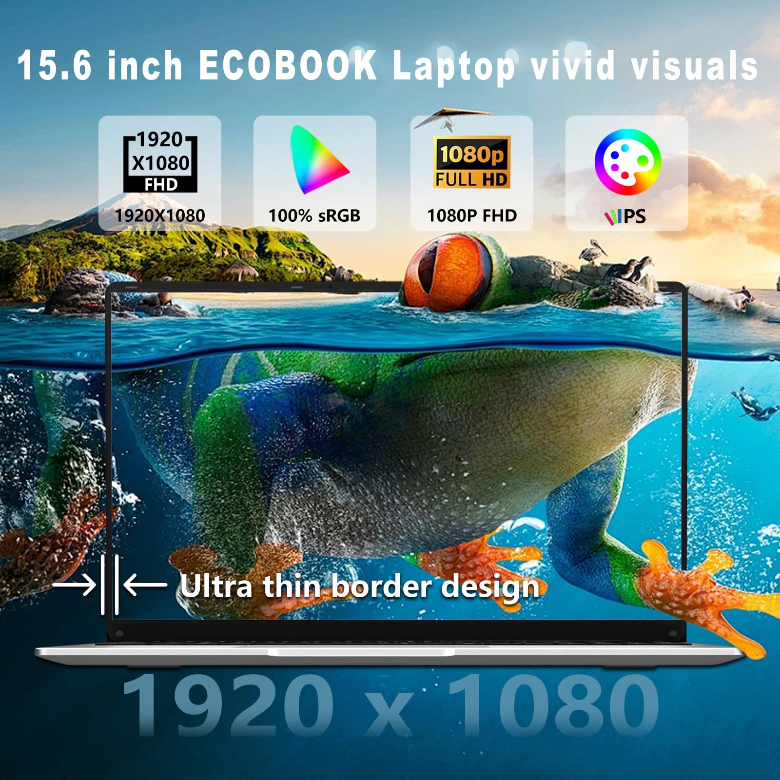 15.6 inch Laptops, Gaming Laptop with 8GB RAM 256GB SSD, Laptop Gamer, Traditional Laptops N4000, Netbook Computers Full HD 1920X1080 Display WiFi5 Mini-HDMI 180 Angle Opening for Student Business
