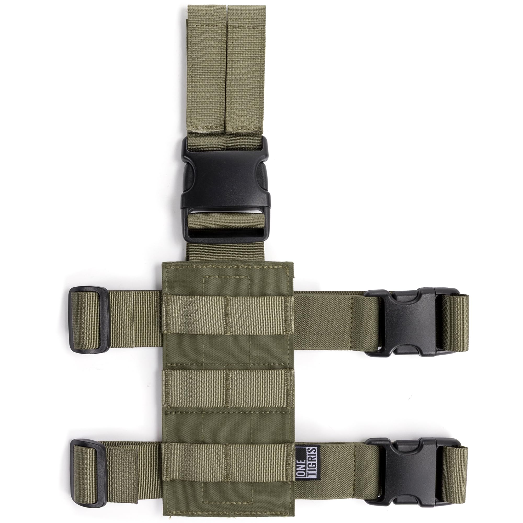 OneTigris Mini Molle Panel for Tools, Drop Leg Platform Minimalist Adjustable Thigh Rig for Flashlight Green