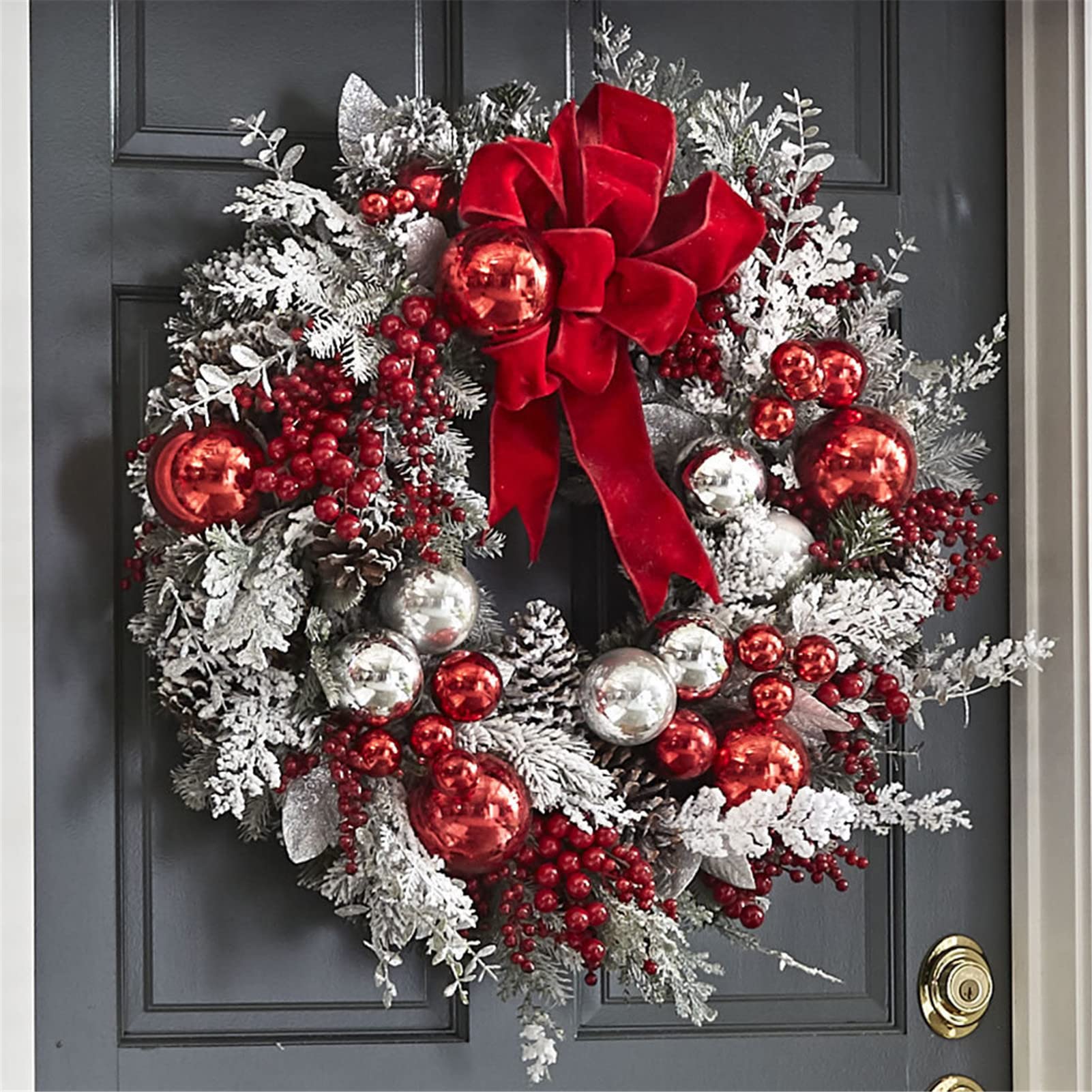 Ghirlande Natalizie per Porta d'ingresso 40cm Ghirlanda Natalizia Decorativa Ghirlanda di Natale per Porta Ghirlanda Decorazioni per la Casa Ghirlanda per Natale Decorazioni