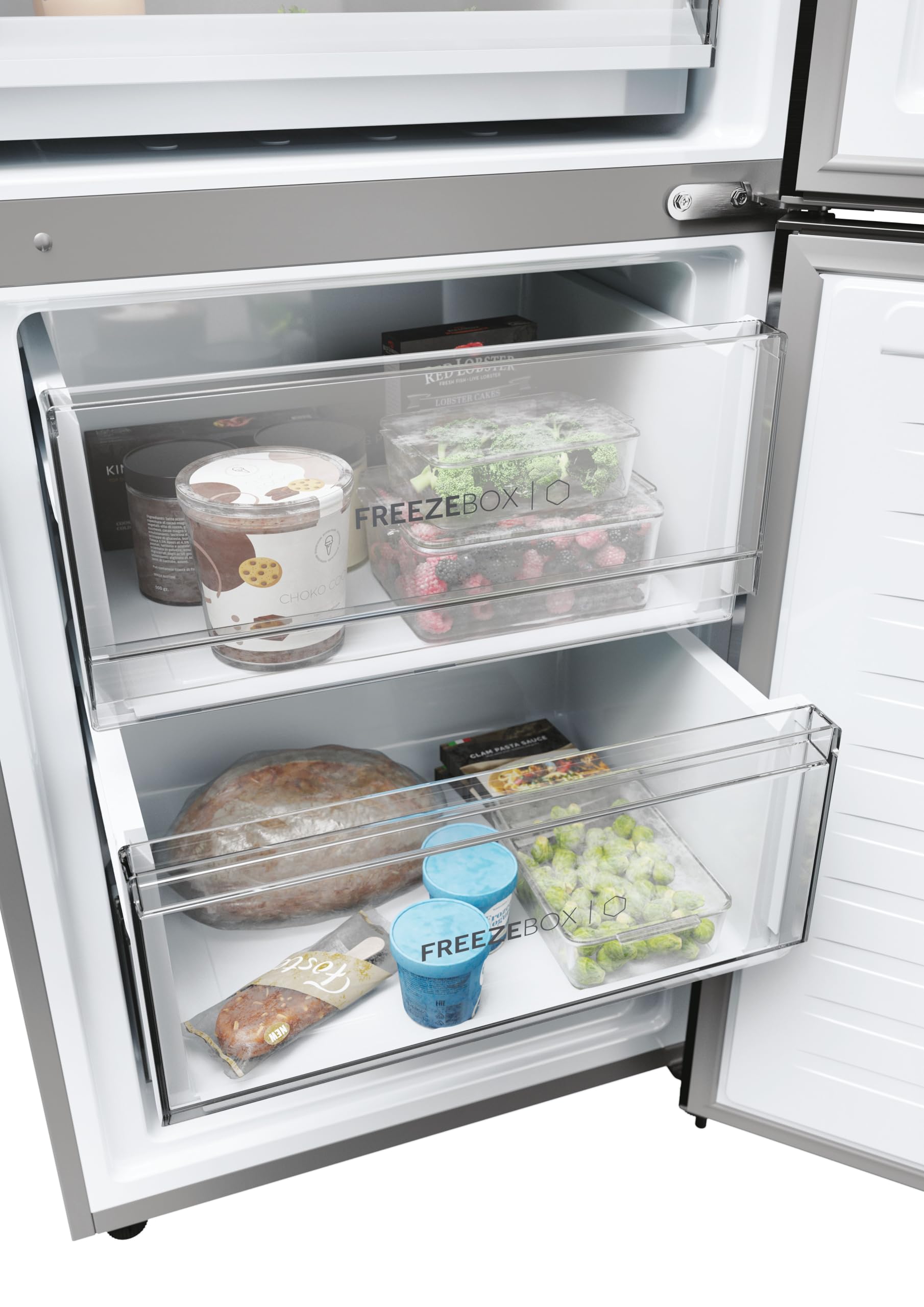Haier 2D 60 Serie 3 PRO Frigorifero Combinato 406L (289L Frigo + 117L Freezer), Total No Frost, Wi-Fi hOn App, Air Surround, My Zone Pro, Classe D, Dark Inox, 205x59,5x66,7 cm (AxLxP), HDPW3620DNPD