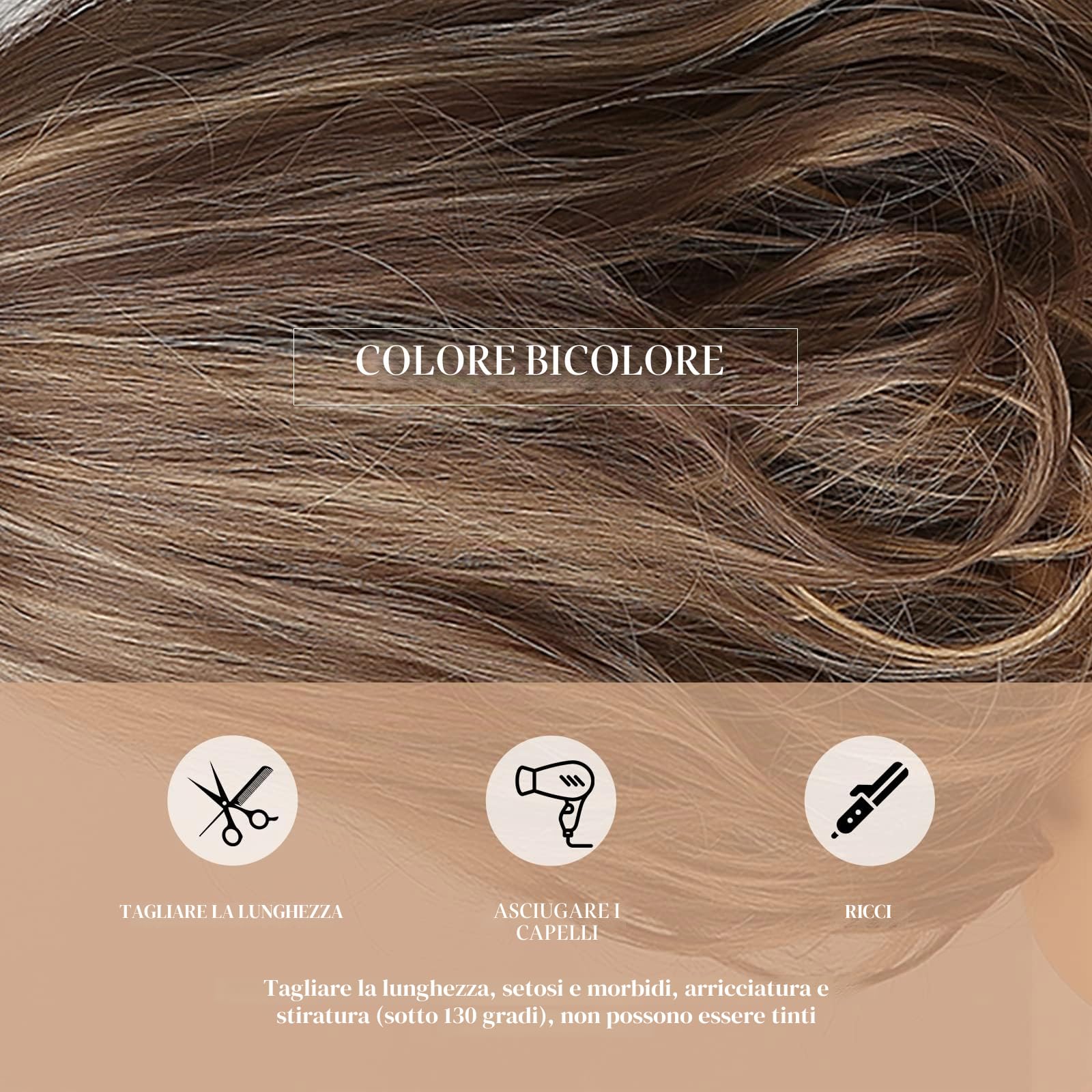 HAIRCUBE Parrucche a spalla bob marrone corta per lady wavy parrucca parrucche parrucche sintetiche per la vita quotidiana e il cosplay